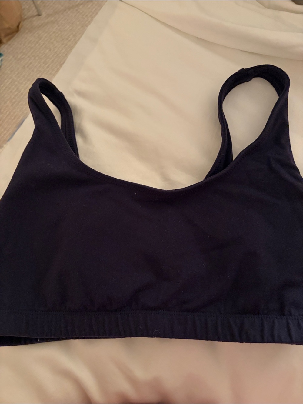 New Balance x J.Crew Classic Women's Navy Scoop-Front Bralette Sports Bra